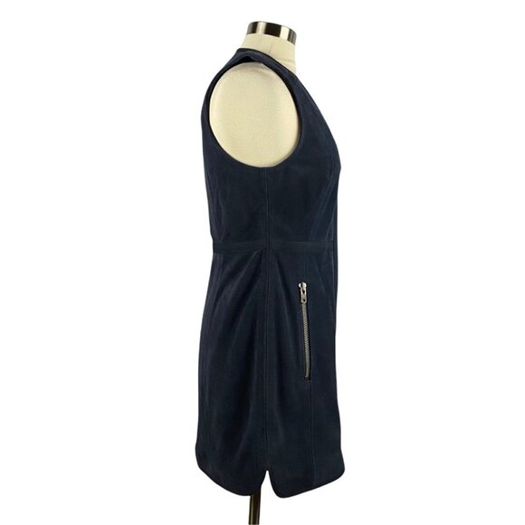 FREE PEOPLE Navy SUEDE Zip Dress / Tunic Top M - Picture 3 of 11